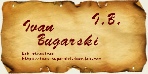 Ivan Bugarski vizit kartica